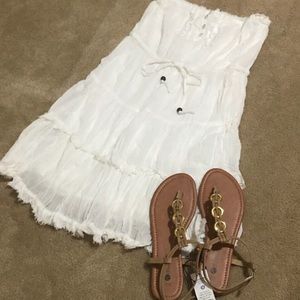 EUC/ Aires strapless white summer dress